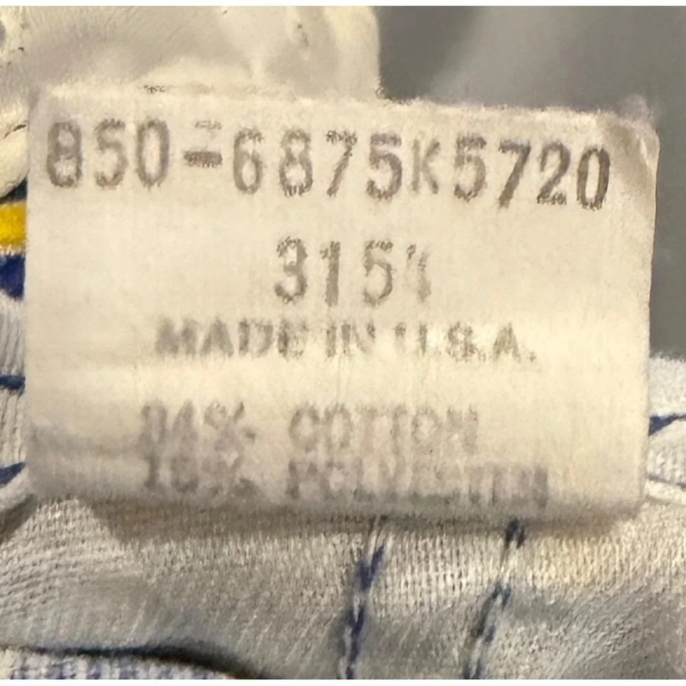 Vtg OshKosh B'gosh Blue Corduroy Alphabet Print Overalls Eyelet Lace 18 Mo USA‎